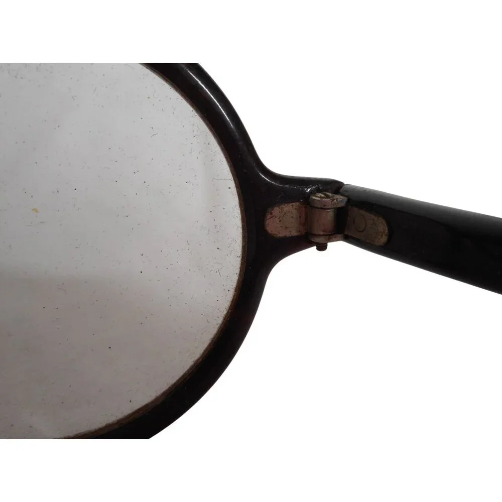 Vintage 1940s / 50s Mid Century Modern Round Art Deco Eyeglasses Glasses /Case